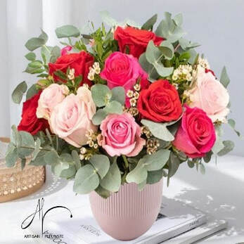 Bouquet de roses pastel